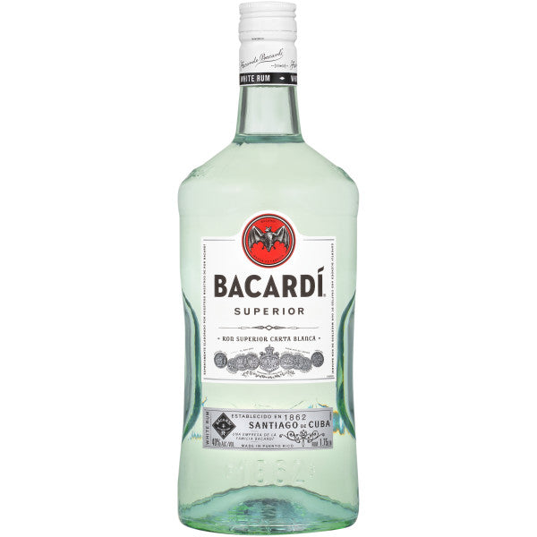 Superior Bacardi Crown Rum White Wine Spirits – 1.75L and
