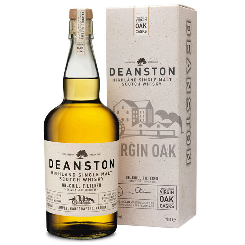 Deanston Highland Oak Single Scotch Crown Virgin 750mL Spirits Wine Whisky – Malt and
