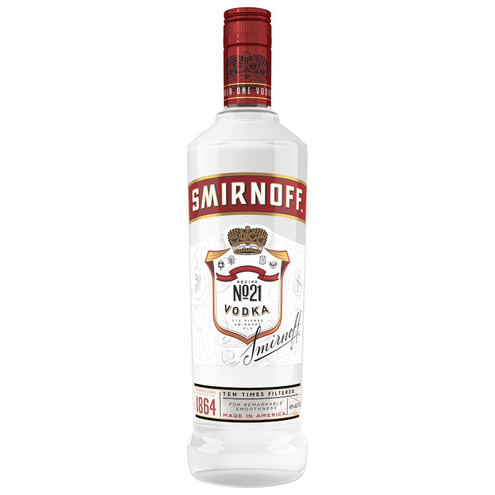 – Smirnoff Vodka Spirits and Proof 21 750mL Wine Crown Red 80 No.