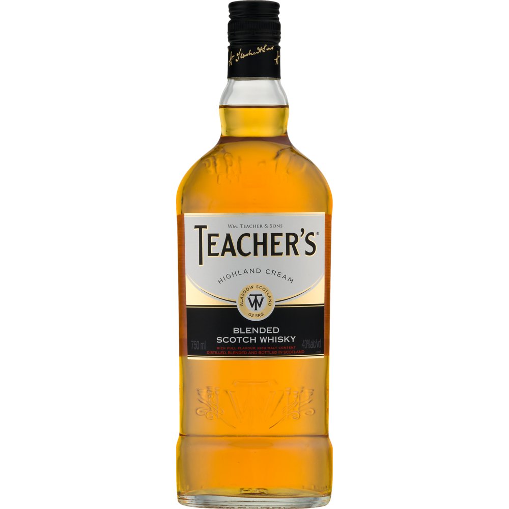 Blended Cream – Wine Highland Whisky Scotch 750mL Spirits and Teacher\'s Crown