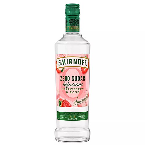 Smirnoff Zero Sugar Infusions Strawberry Rose Vodka 750ml