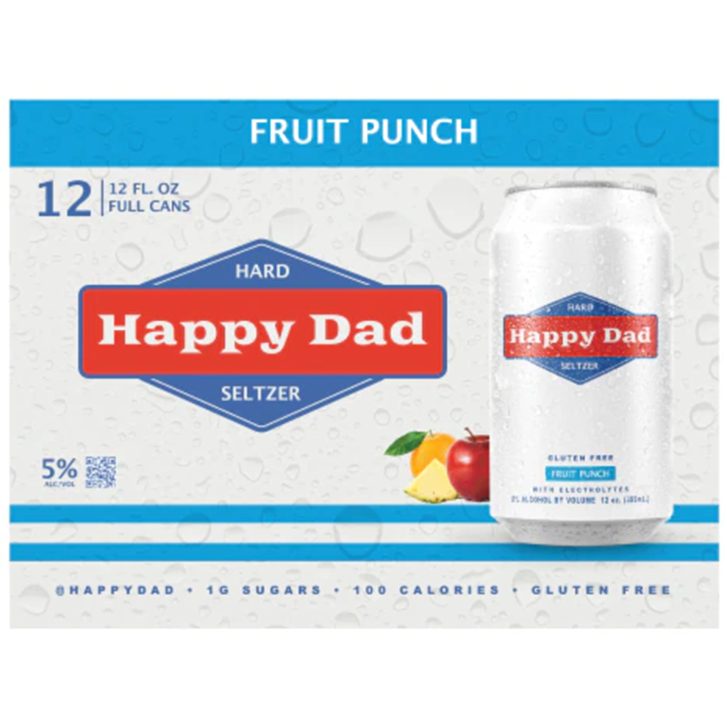 Happy Dad Hard Seltzer Fruit Punch 12 Pack - Crown Wine and Spirits