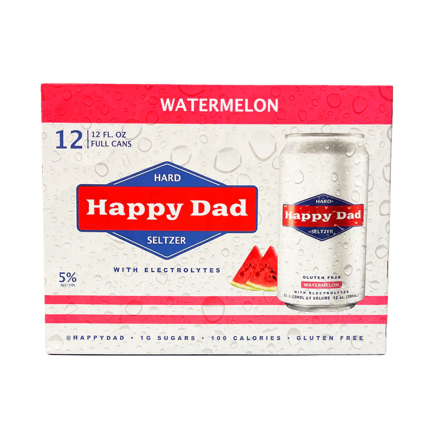 Happy Dad Hard Seltzer Watermelon 12 Pack - Crown Wine and Spirits