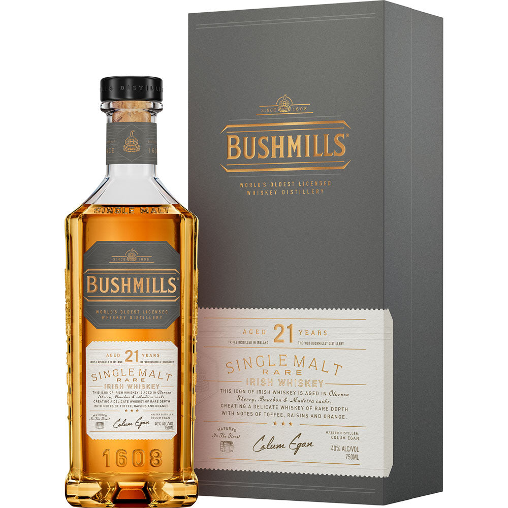 Bushmills Single Malt 21 Year Old Irish Whiskey 750mL - Crown Wine and Spirits