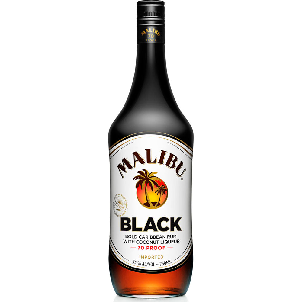 Malibu Black Caribbean Rum with Coconut Liqueur 750mL - Crown Wine and Spirits