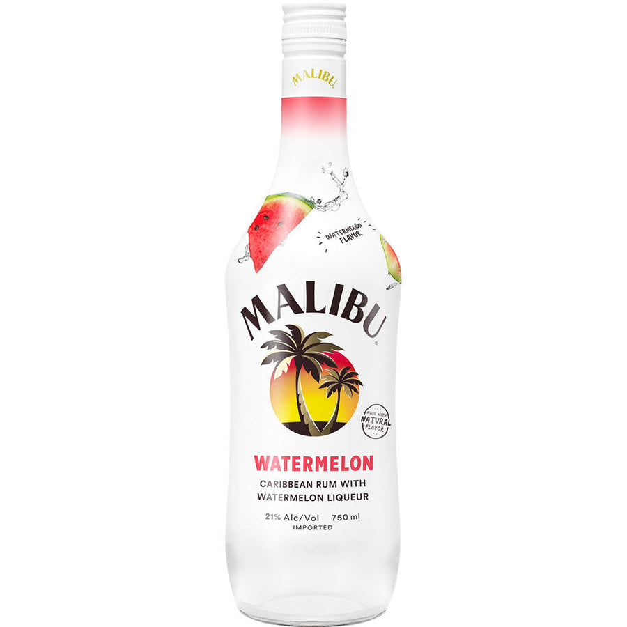 Malibu Caribbean Rum with Watermelon Liqueur 750mL - Crown Wine and Spirits