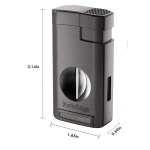 HIGH-LINE TRIPLE TORCH LIGHTER w/recessed v-cut (gun metal)