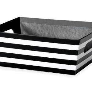 BLACK & WHITE Stripes X Large Wide Base Market Tray (D*)