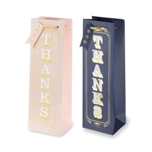 CAKEWALK Thanks Single Bottle Gift Bag Asstd