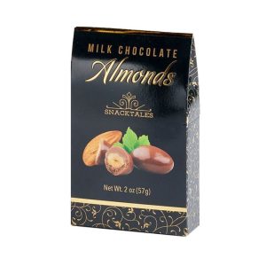 SNACKTALES Milk Choc Almonds Black 2 oz