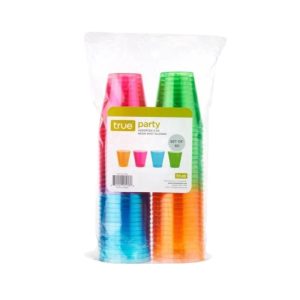 TRUE Neon Plastic Shot Glasses Asst