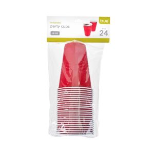 TRUE Red Party Cups 24 Pack 16 oz