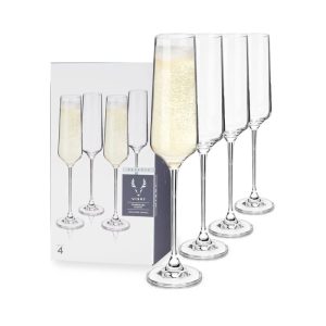 VISKI Crystal European Champagne Flute 4 Pack